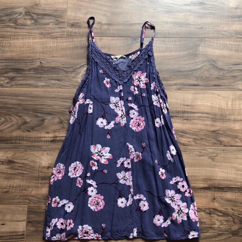 Purple Cherry Blossom Mini Dress